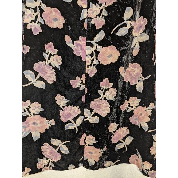 Women's Nanette Lepore Sz 8 Moody Romance Black and Pink Floral Velvet Dress - Picture 5 of 16